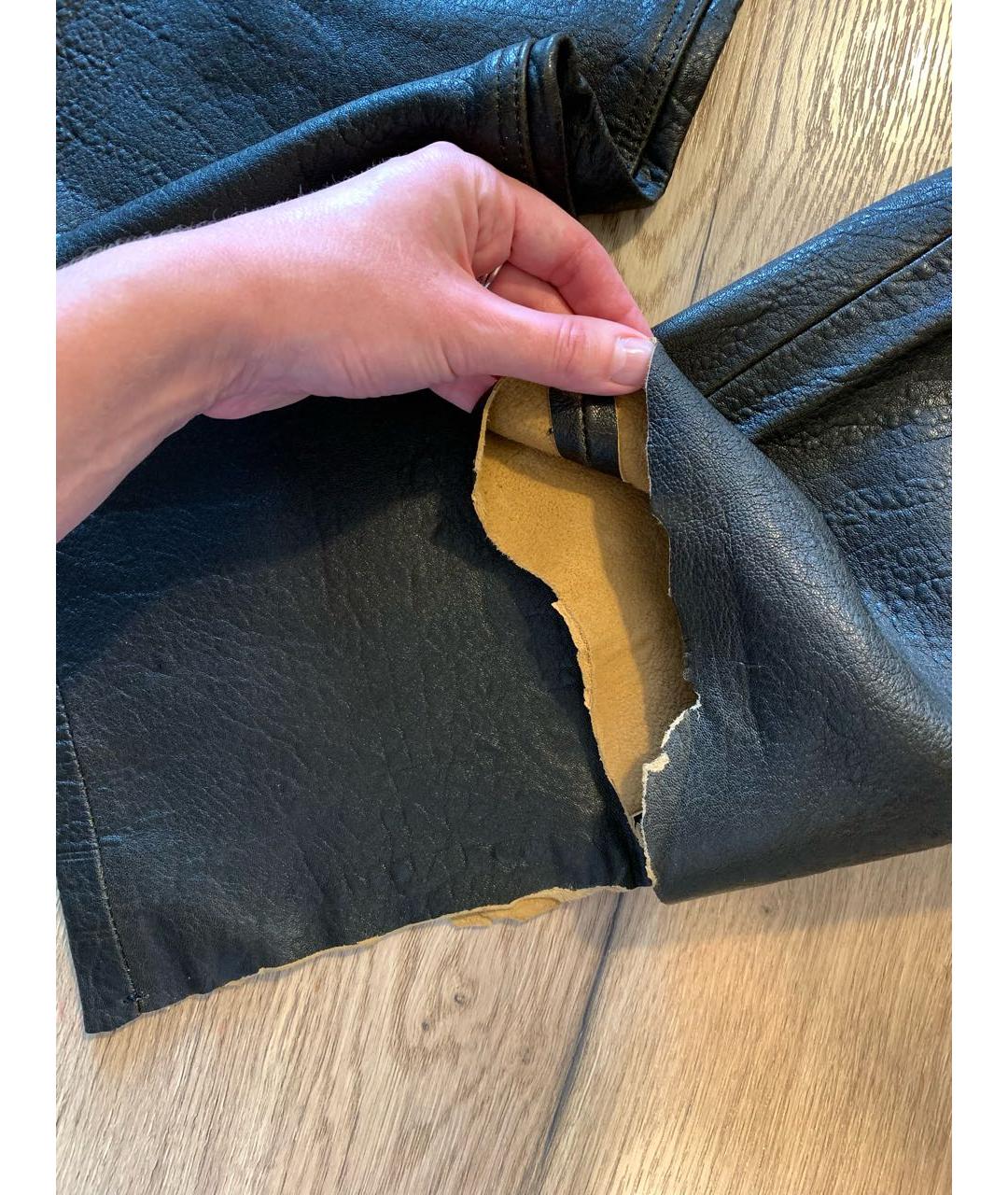 DIESEL Коричневые кожаные прямые брюки, фото 7