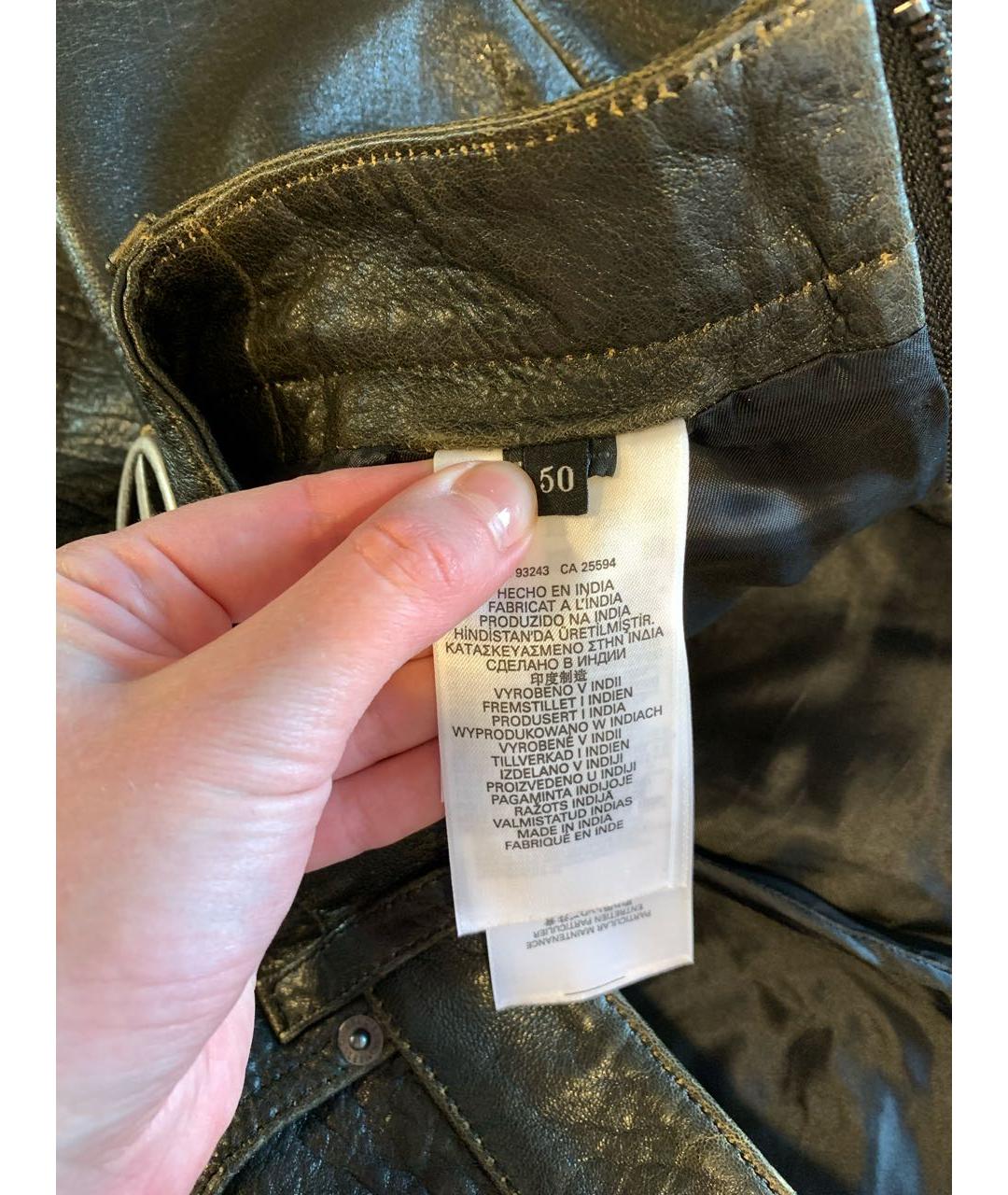 DIESEL Коричневые кожаные прямые брюки, фото 3