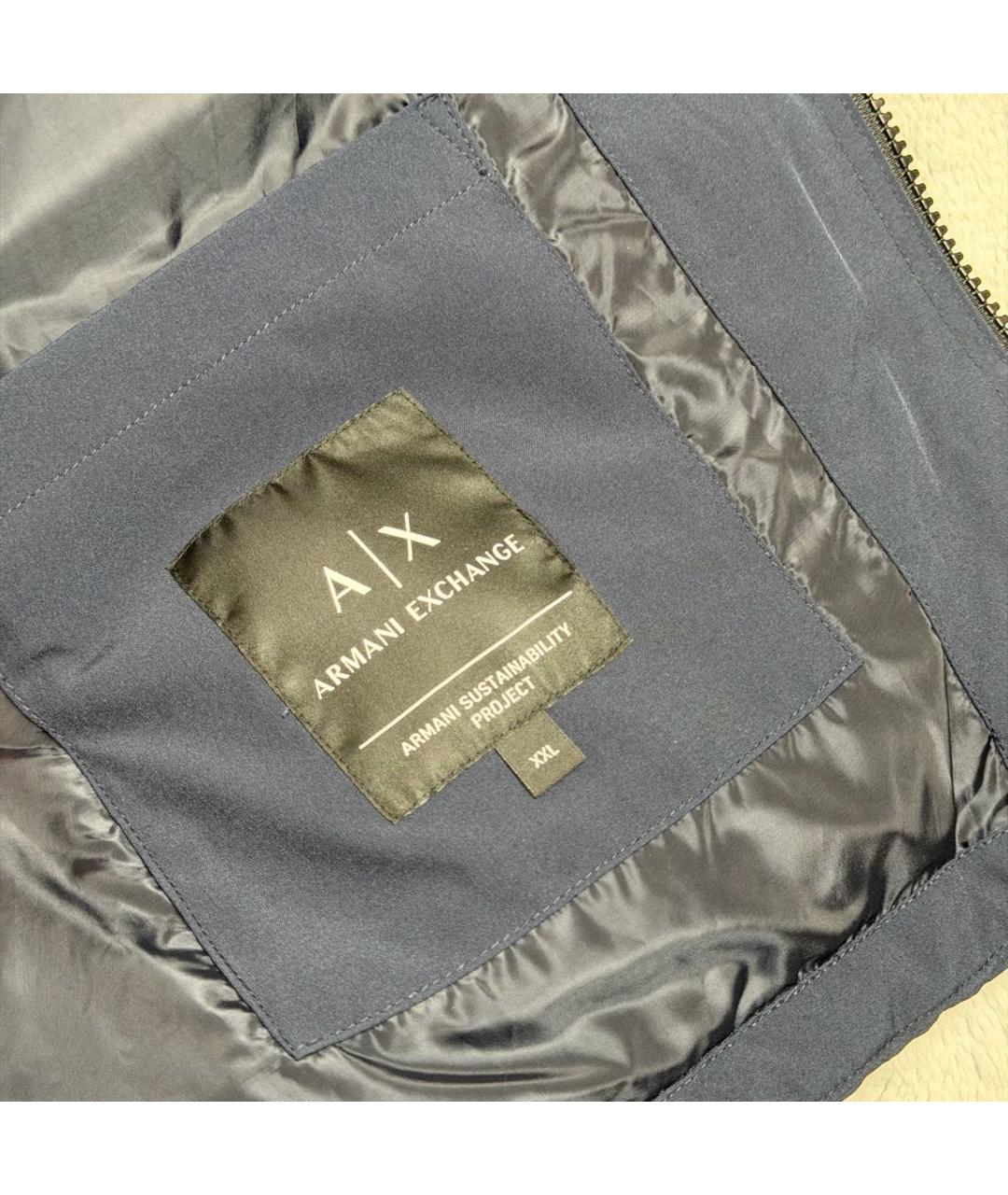 ARMANI EXCHANGE Темно-синий полиэстеровый пуховик, фото 7