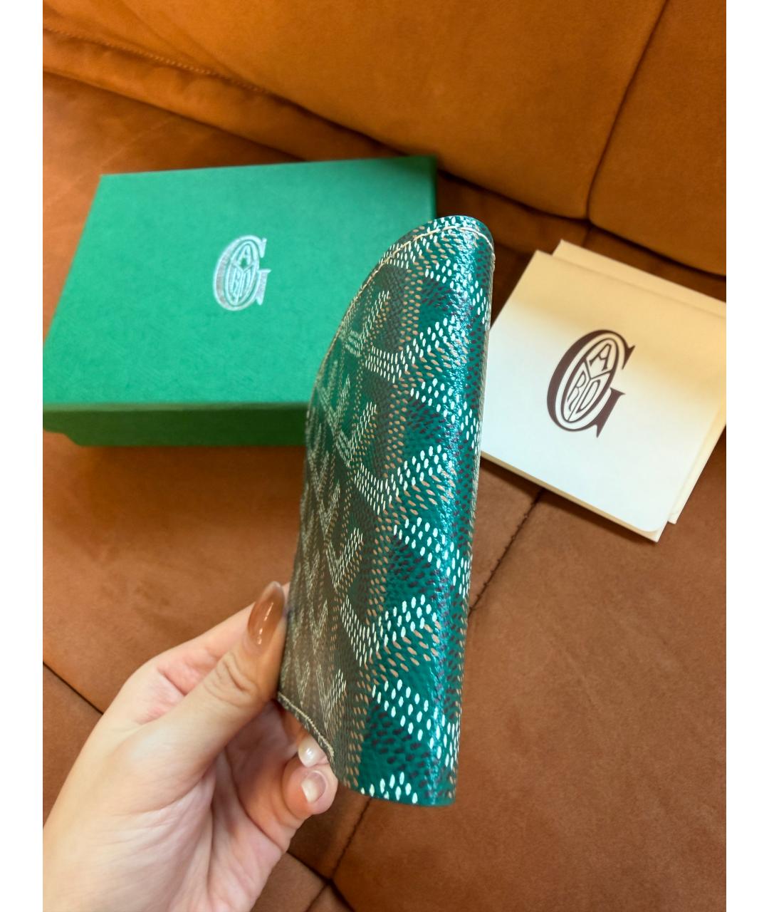 GOYARD Зеленый кошелек, фото 4