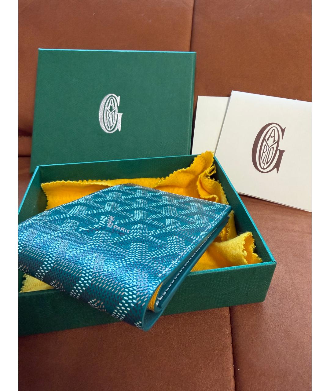 GOYARD Зеленый кошелек, фото 6