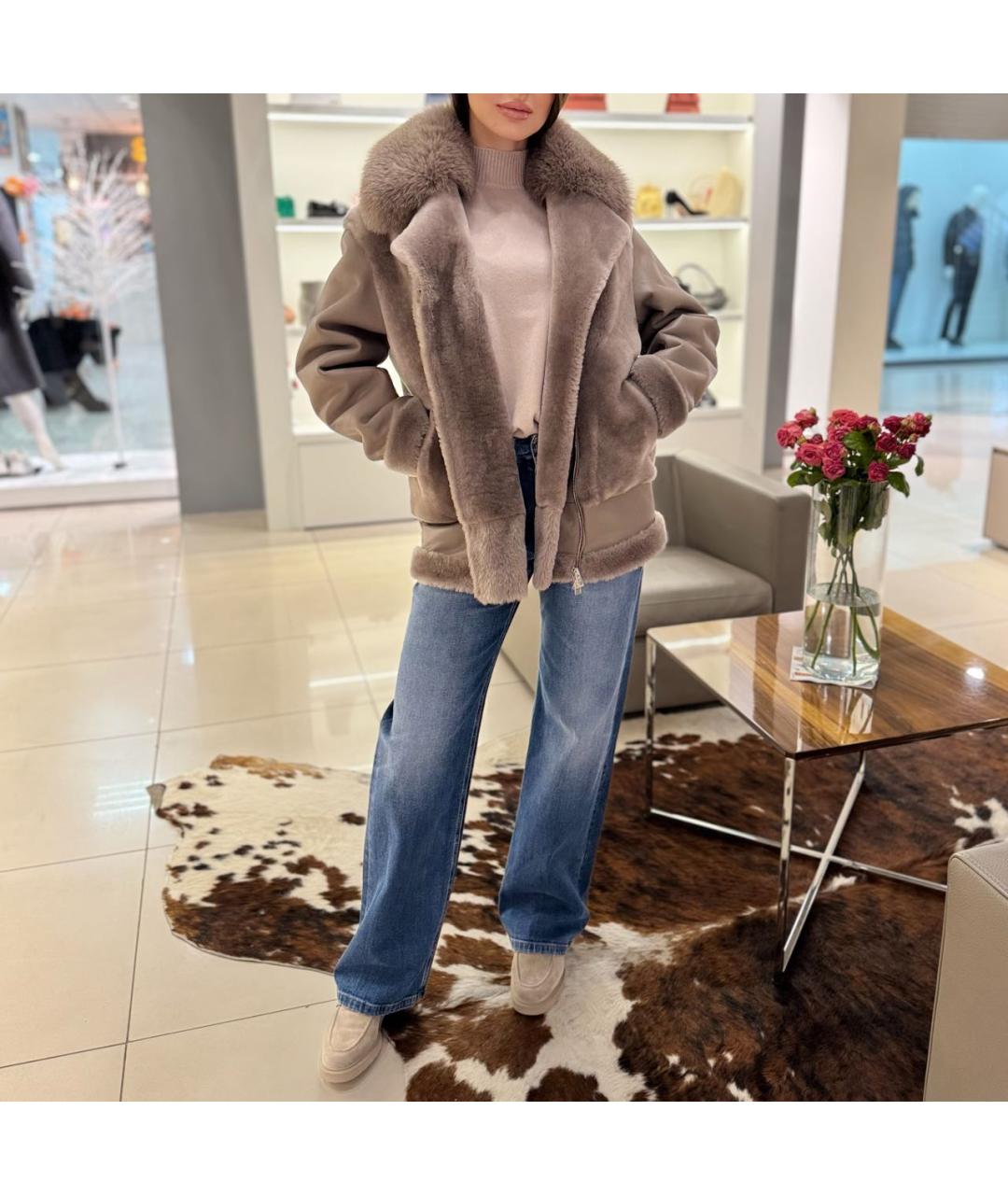 BLANCHA Коричневая меховая дубленка, фото 6