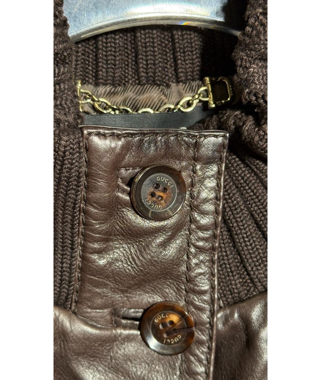 GUCCI Коричневая кожаная куртка, фото 5