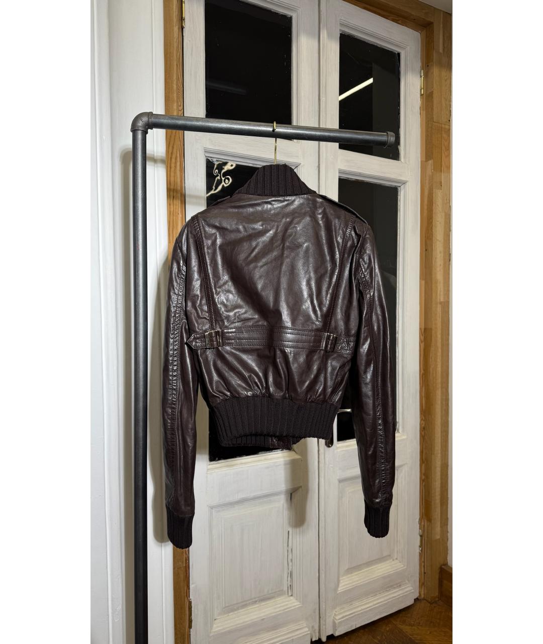 GUCCI Коричневая кожаная куртка, фото 2