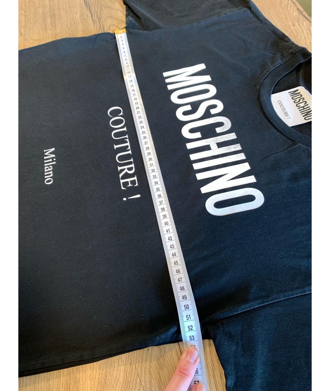 MOSCHINO Черная хлопковая футболка, фото 6