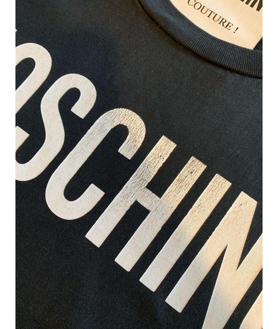 MOSCHINO Черная хлопковая футболка, фото 4