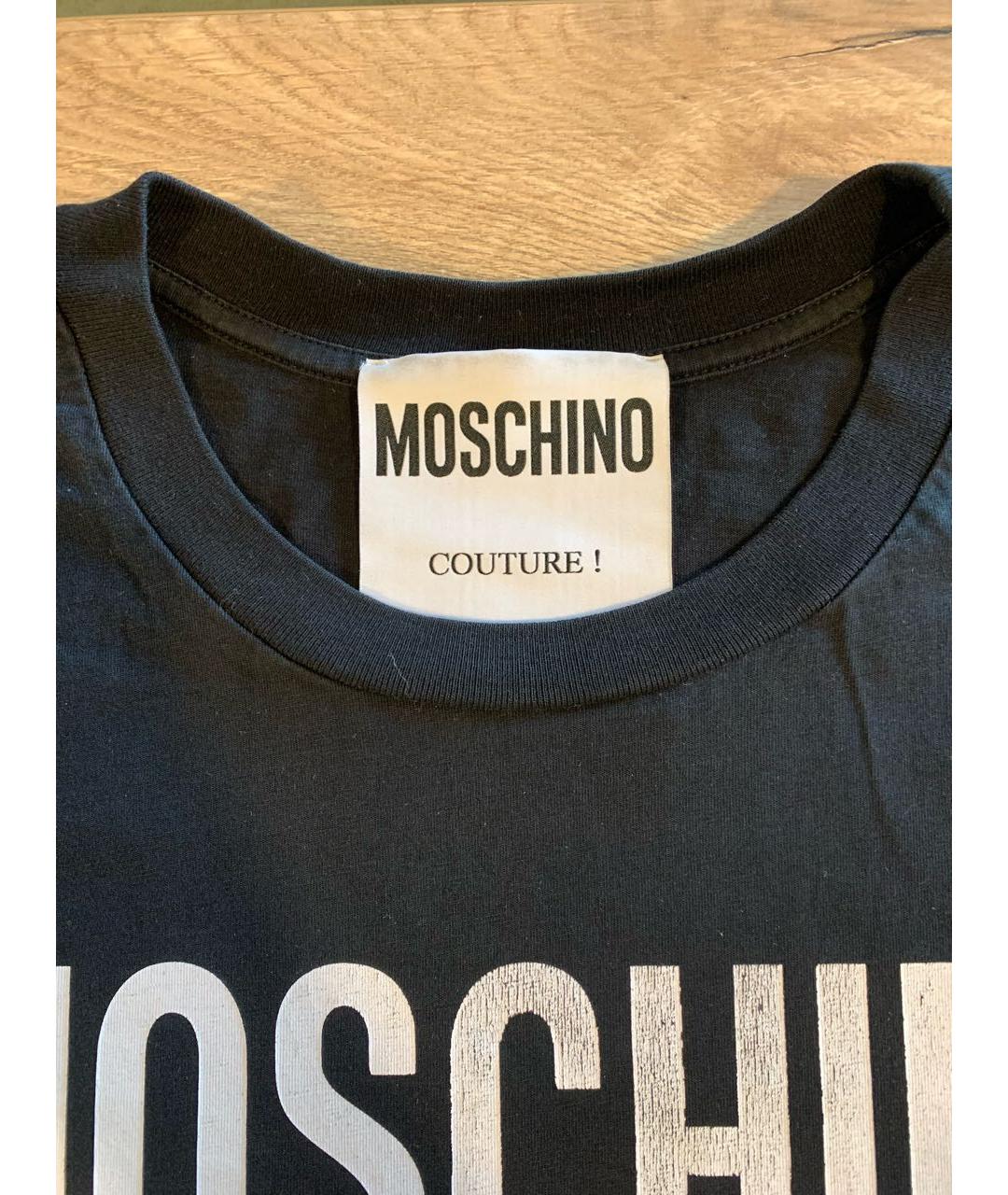 MOSCHINO Черная хлопковая футболка, фото 3