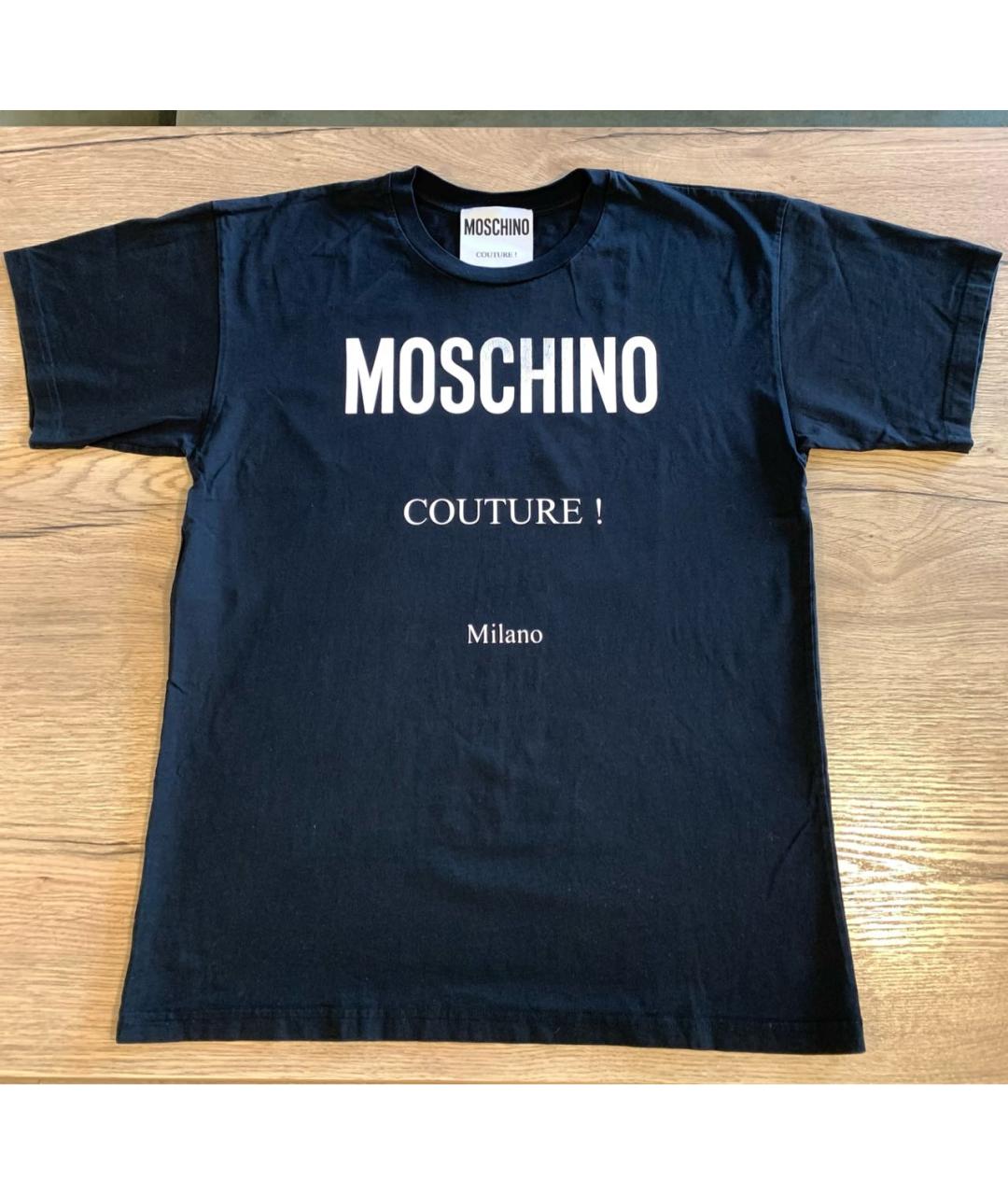 MOSCHINO Черная хлопковая футболка, фото 8