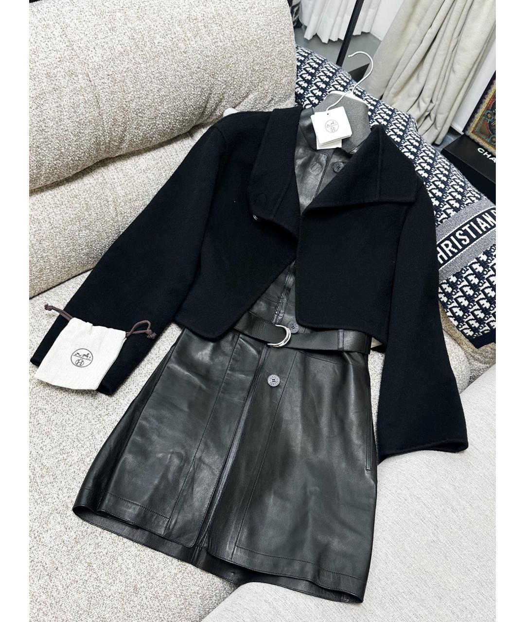 HERMES Черная дубленка, фото 2