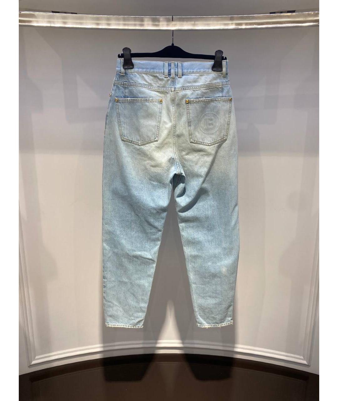 BALMAIN Голубые хлопковые джинсы слим, фото 2
