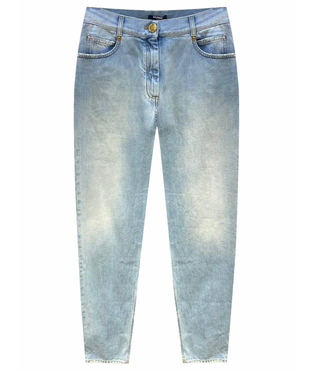 BALMAIN Голубые хлопковые джинсы слим, фото 1