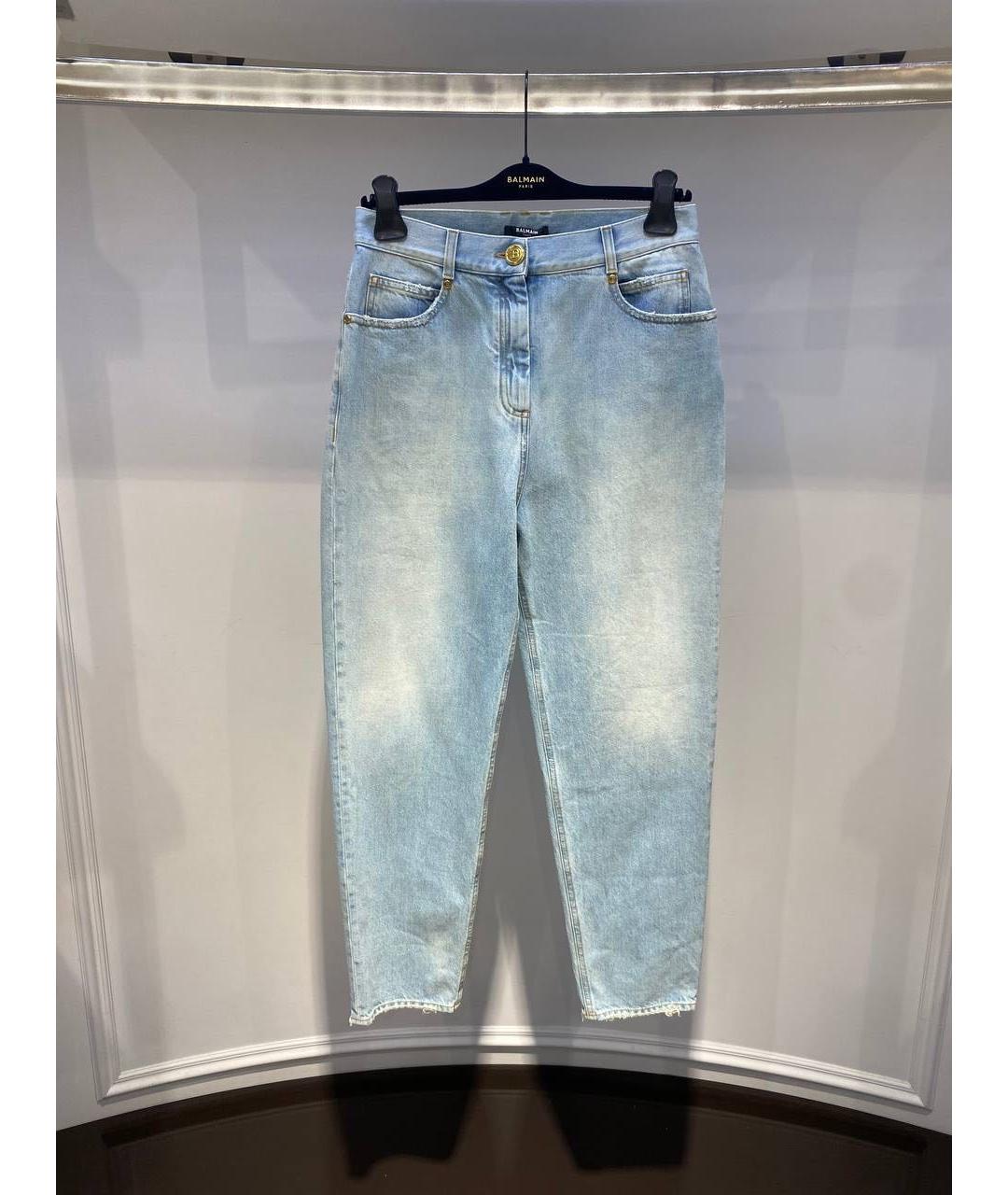 BALMAIN Голубые хлопковые джинсы слим, фото 3