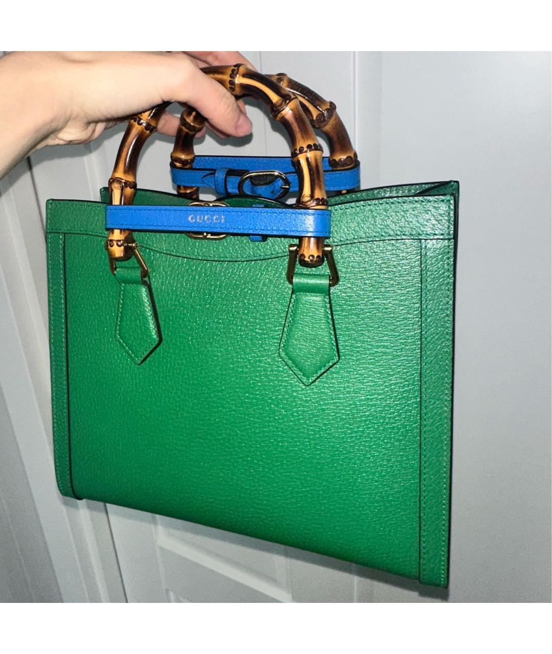 GUCCI Зеленая кожаная сумка тоут, фото 3