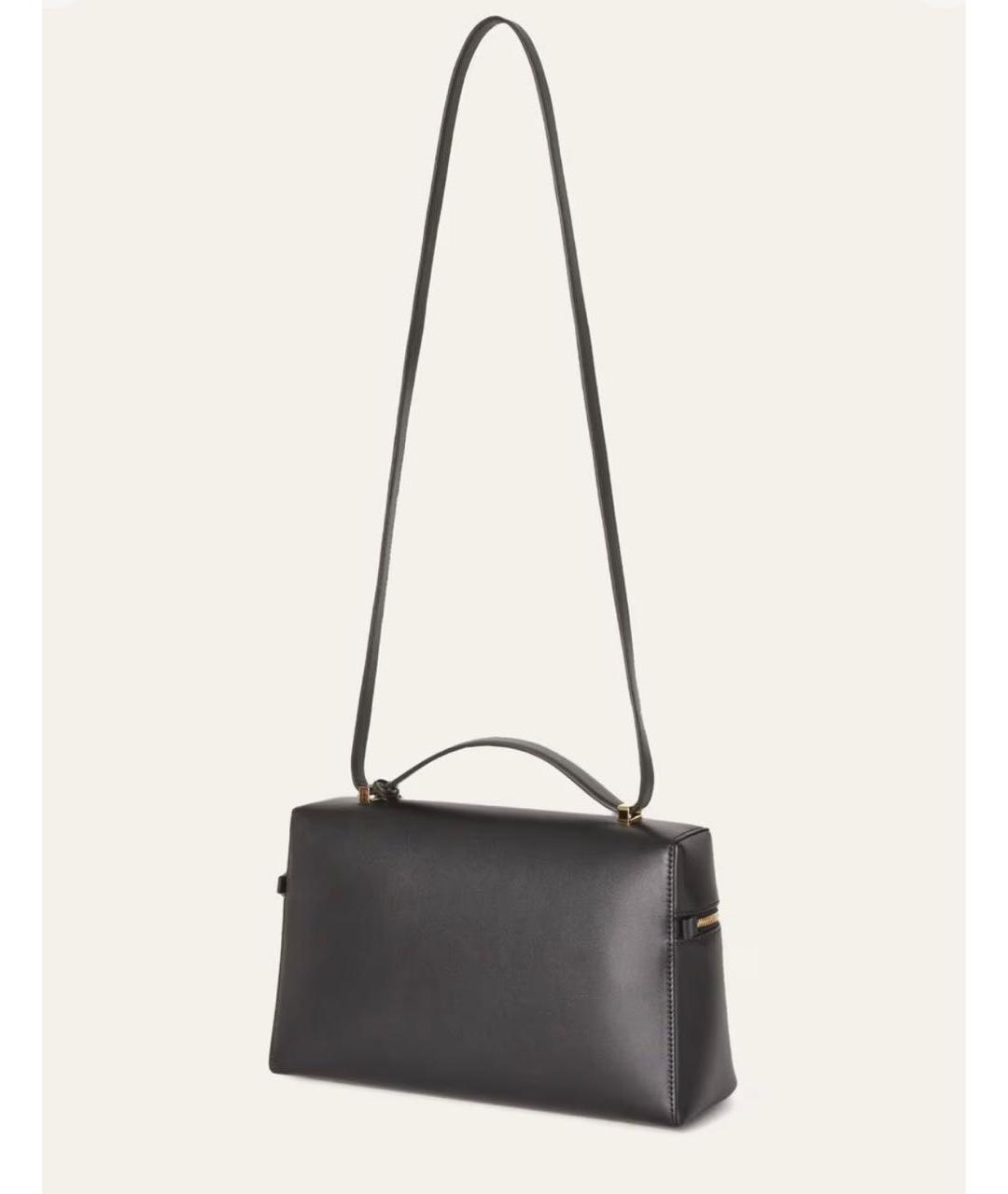 LORO PIANA Черная кожаная сумка через плечо, фото 3