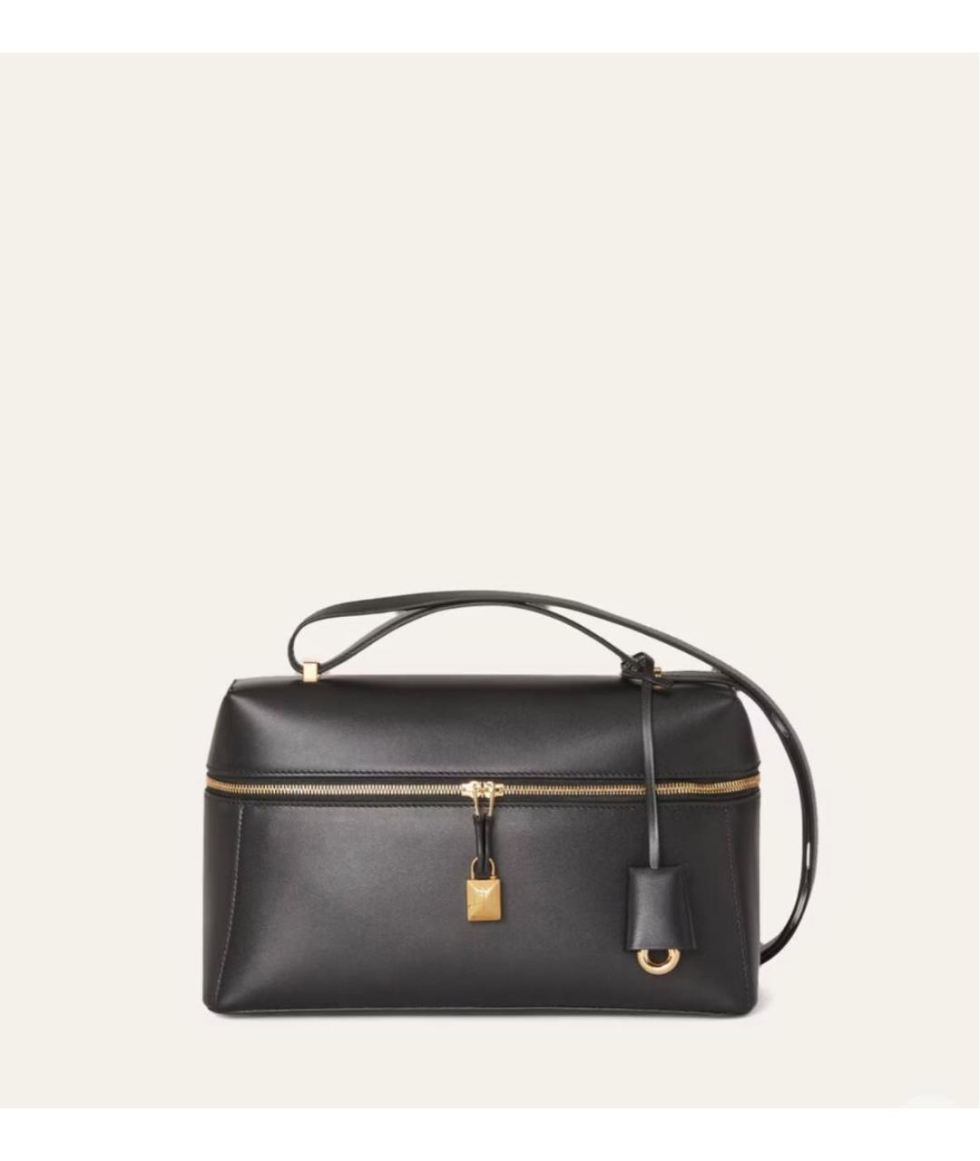 LORO PIANA Черная кожаная сумка через плечо, фото 9