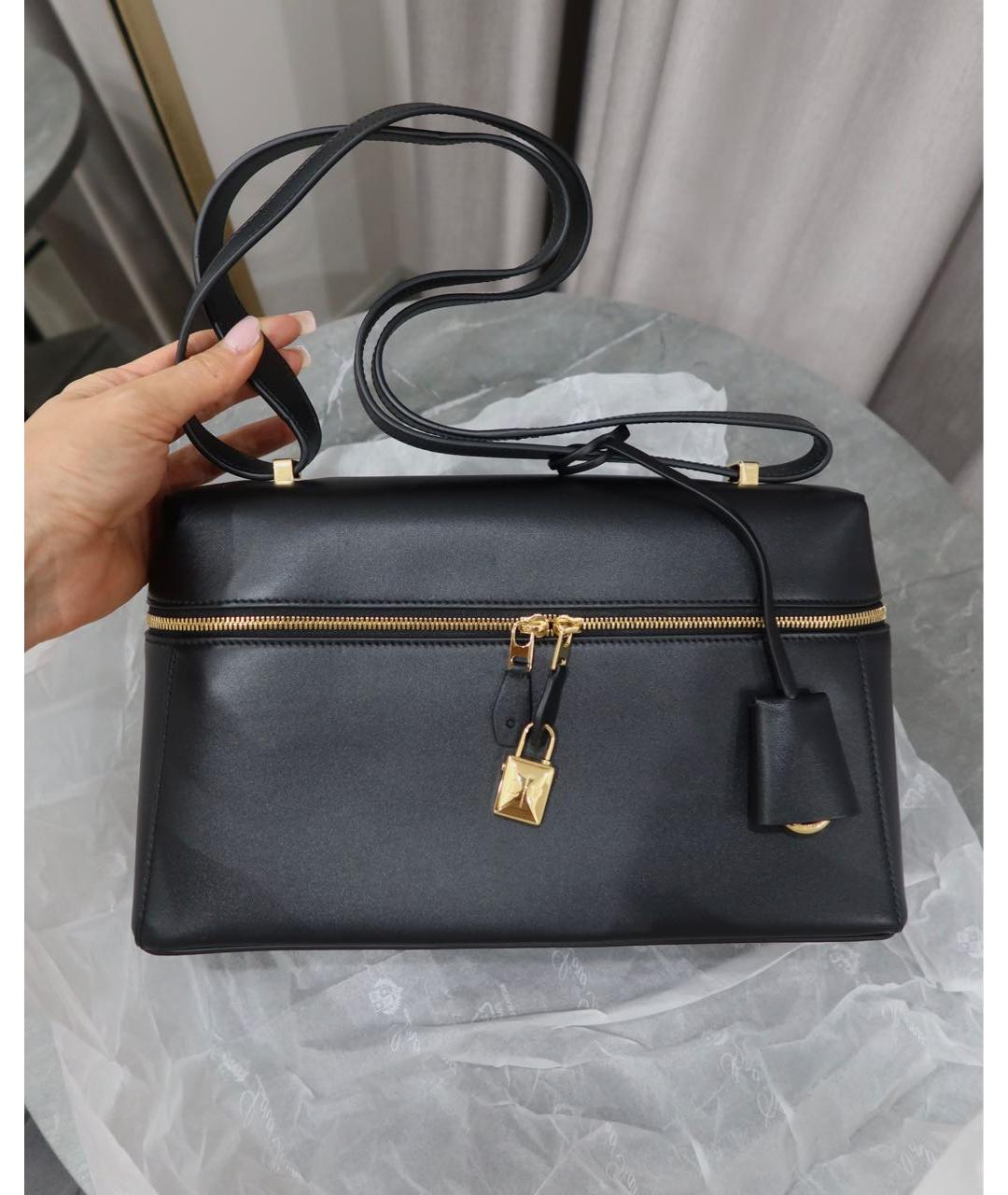LORO PIANA Черная кожаная сумка через плечо, фото 5