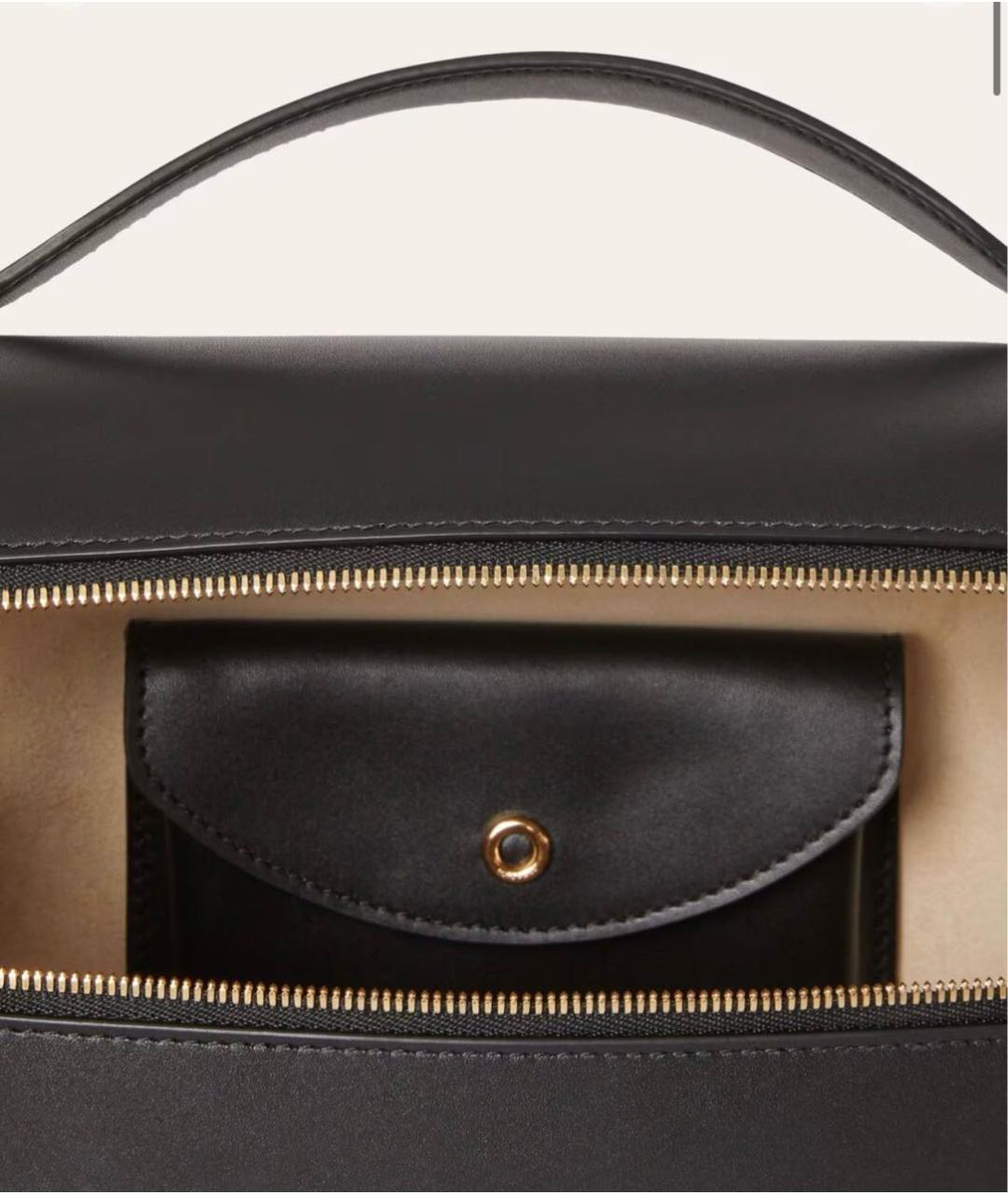 LORO PIANA Черная кожаная сумка через плечо, фото 4