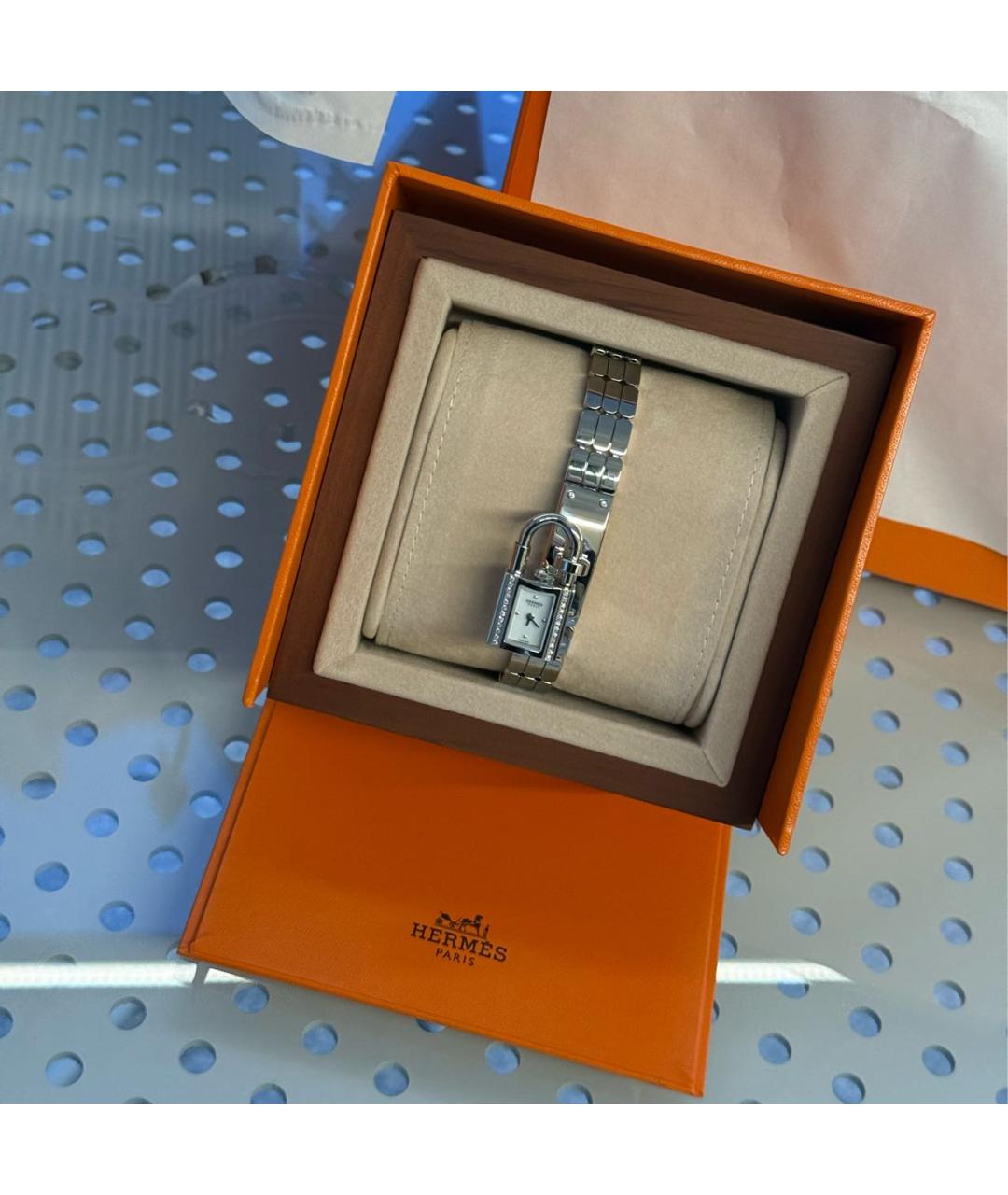 HERMES Серебряные часы из белого золота, фото 5