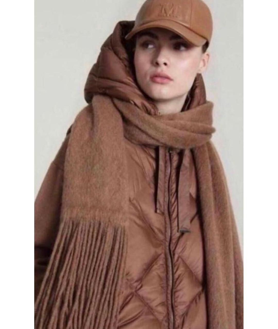 'S MAX MARA Коричневый шерстяной шарф, фото 2