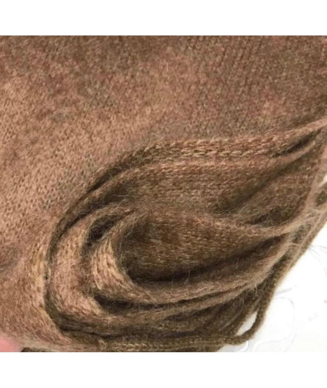 'S MAX MARA Коричневый шерстяной шарф, фото 5