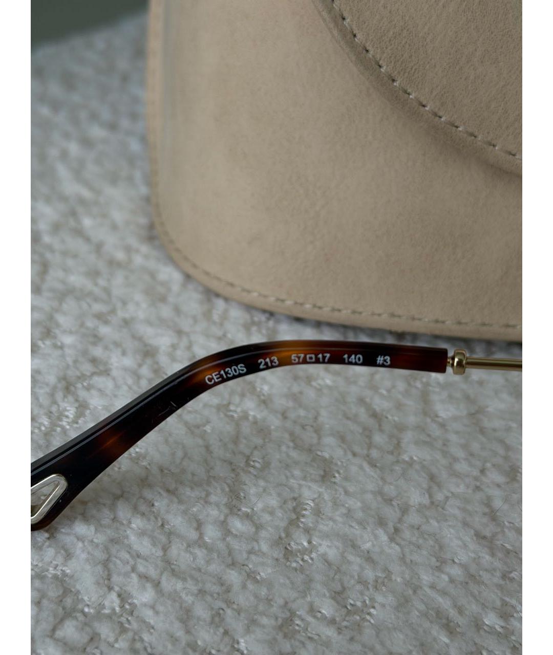 CHLOE Бежевые металлические солнцезащитные очки, фото 5