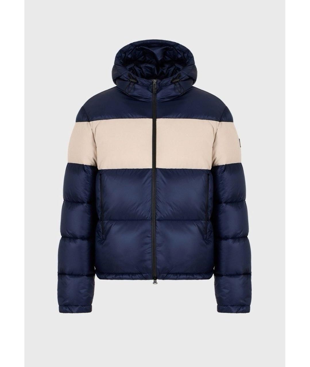 EMPORIO ARMANI Темно-синий полиамидовый пуховик, фото 9