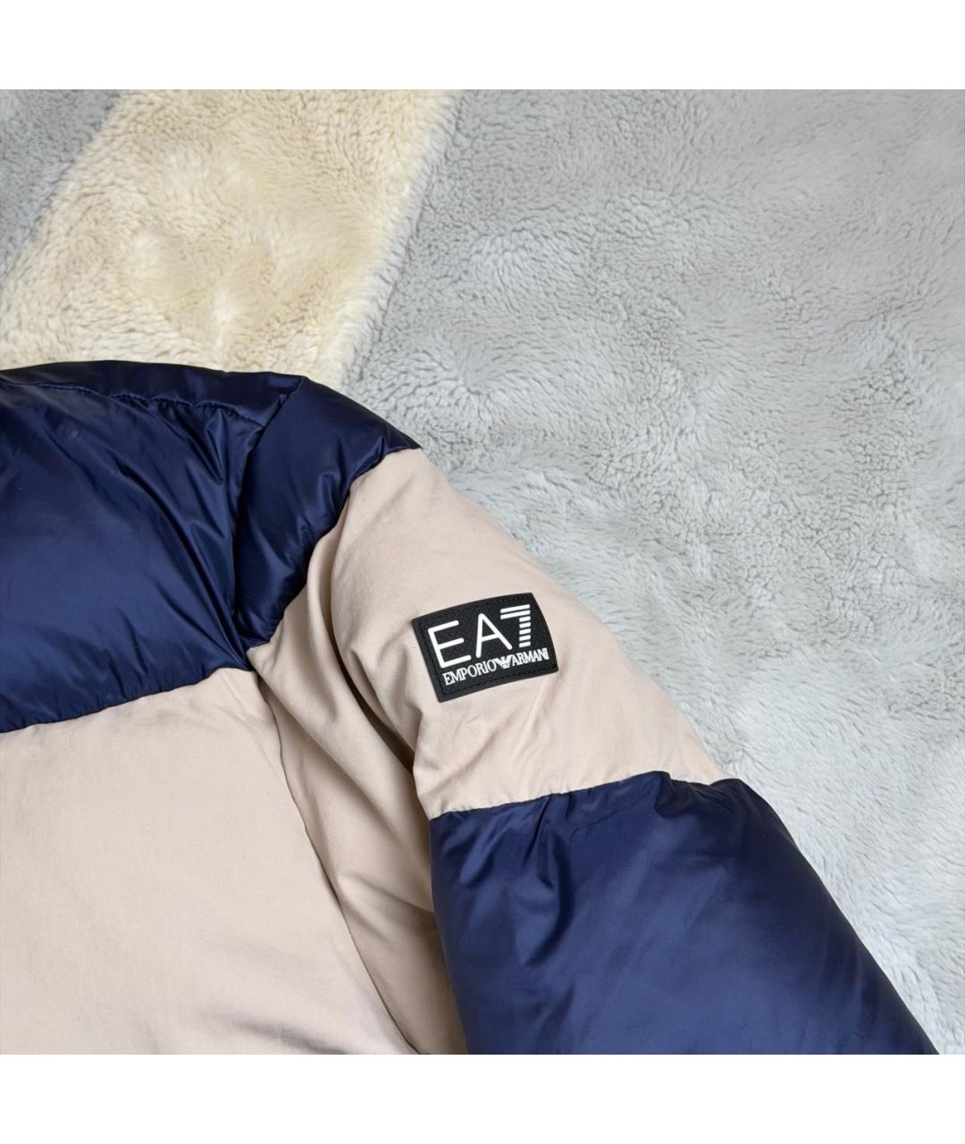 EMPORIO ARMANI Темно-синий полиамидовый пуховик, фото 4