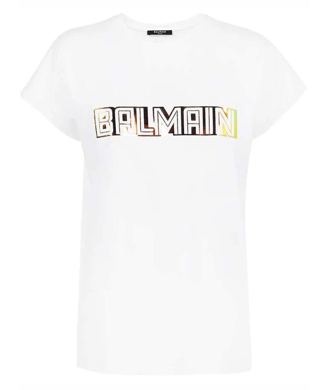 BALMAIN Белая хлопковая футболка, фото 1