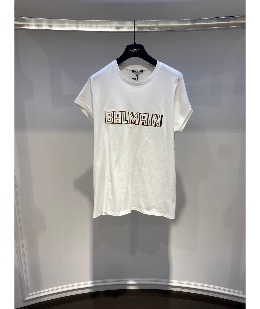 BALMAIN Белая хлопковая футболка, фото 3