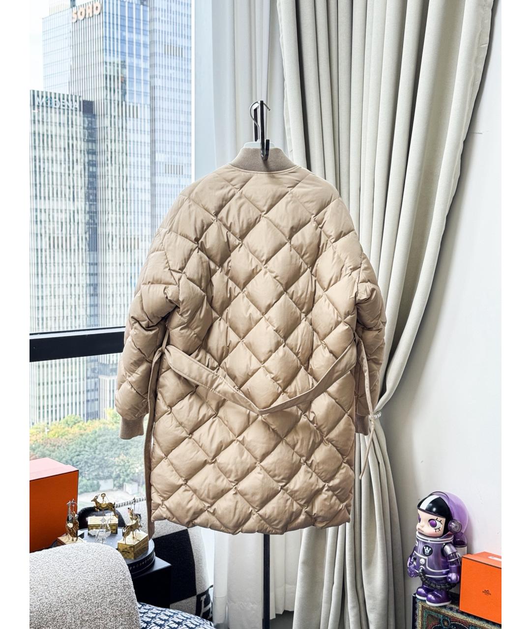 HERMES Бежевое полиэстеровое пальто, фото 4