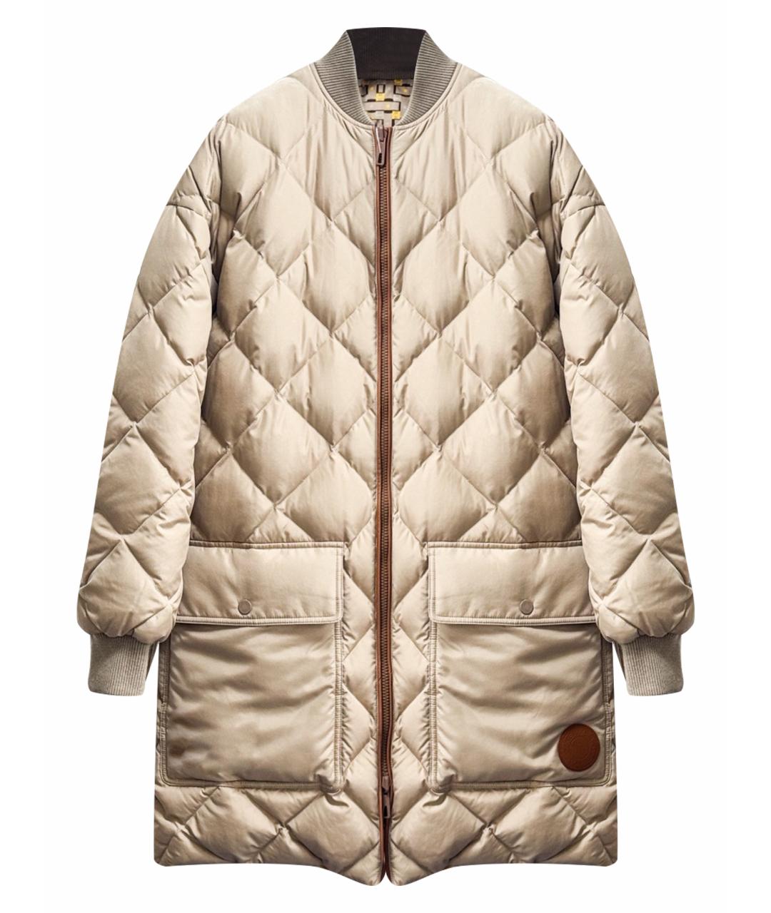 HERMES Бежевое полиэстеровое пальто, фото 1