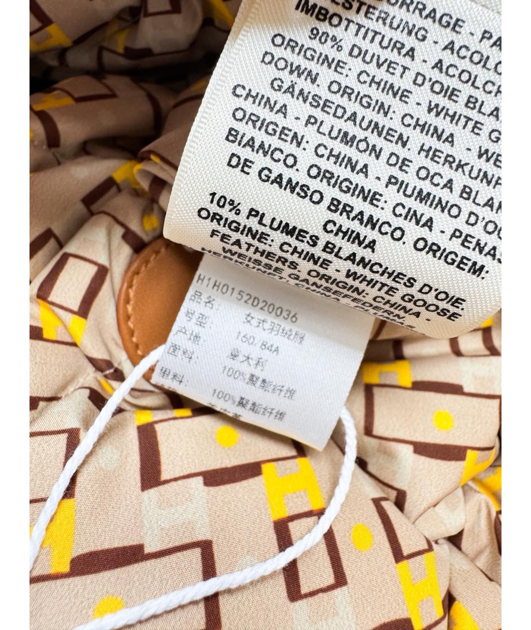 HERMES Бежевое полиэстеровое пальто, фото 7