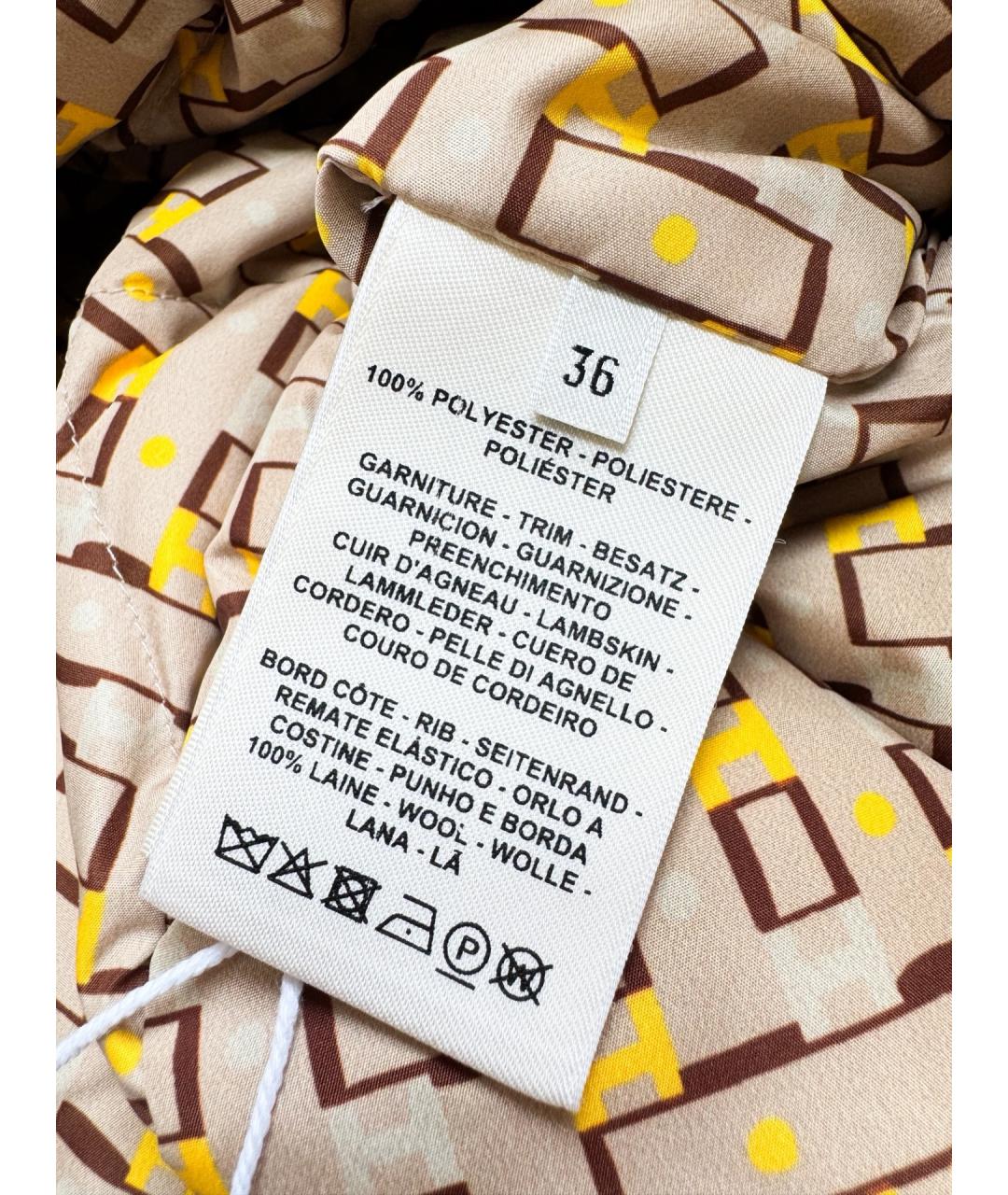 HERMES Бежевое полиэстеровое пальто, фото 6