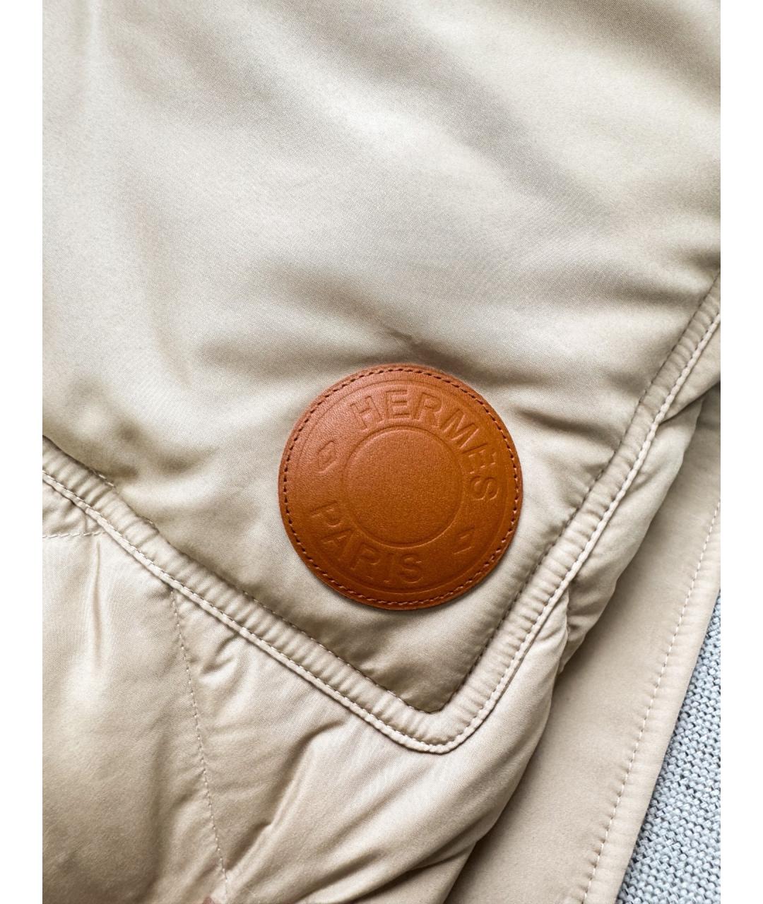 HERMES Бежевое полиэстеровое пальто, фото 5