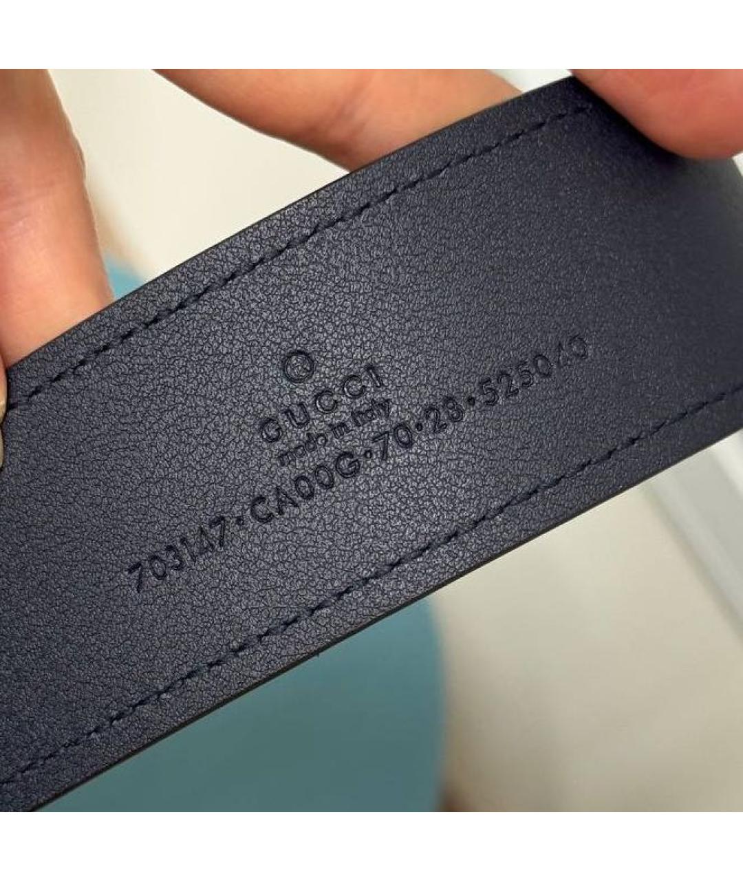 GUCCI Темно-синий замшевый ремень, фото 3