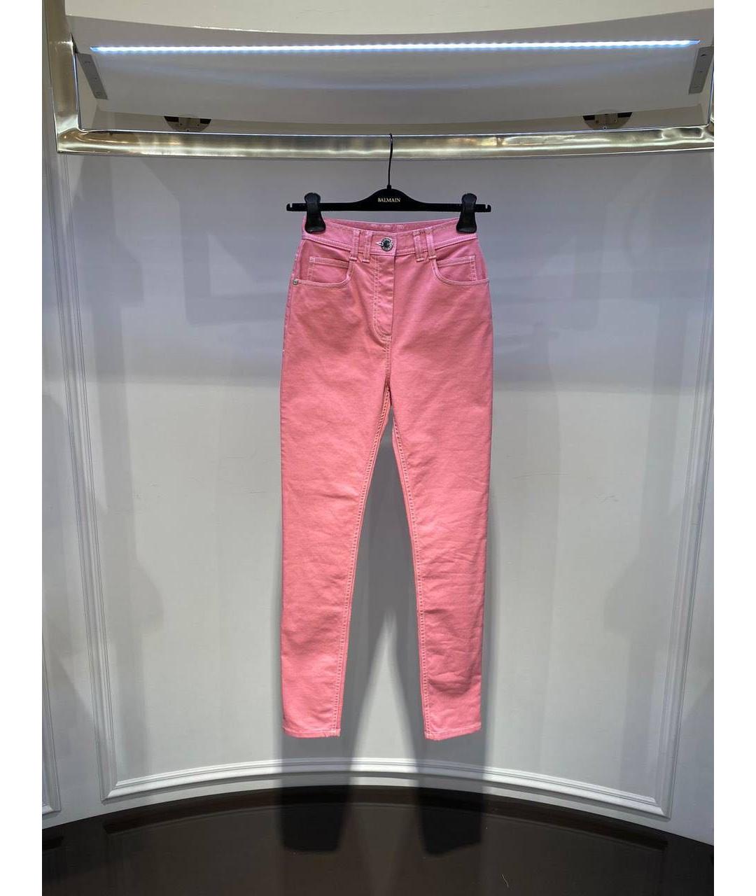 BALMAIN Розовые хлопковые джинсы слим, фото 3