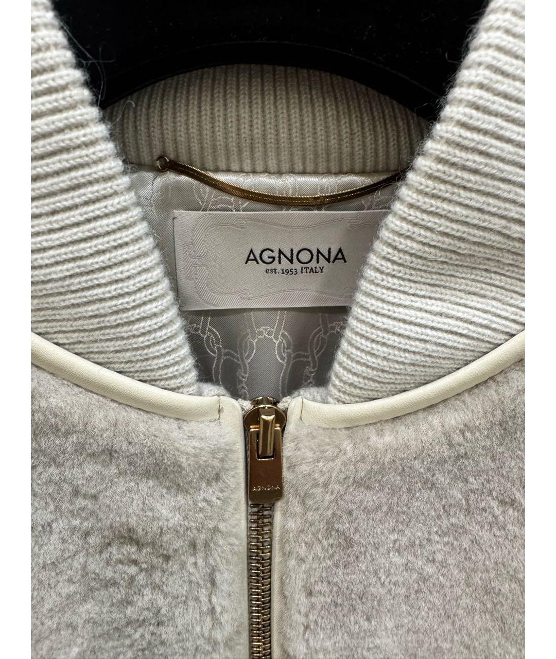 AGNONA Серая меховая дубленка, фото 3