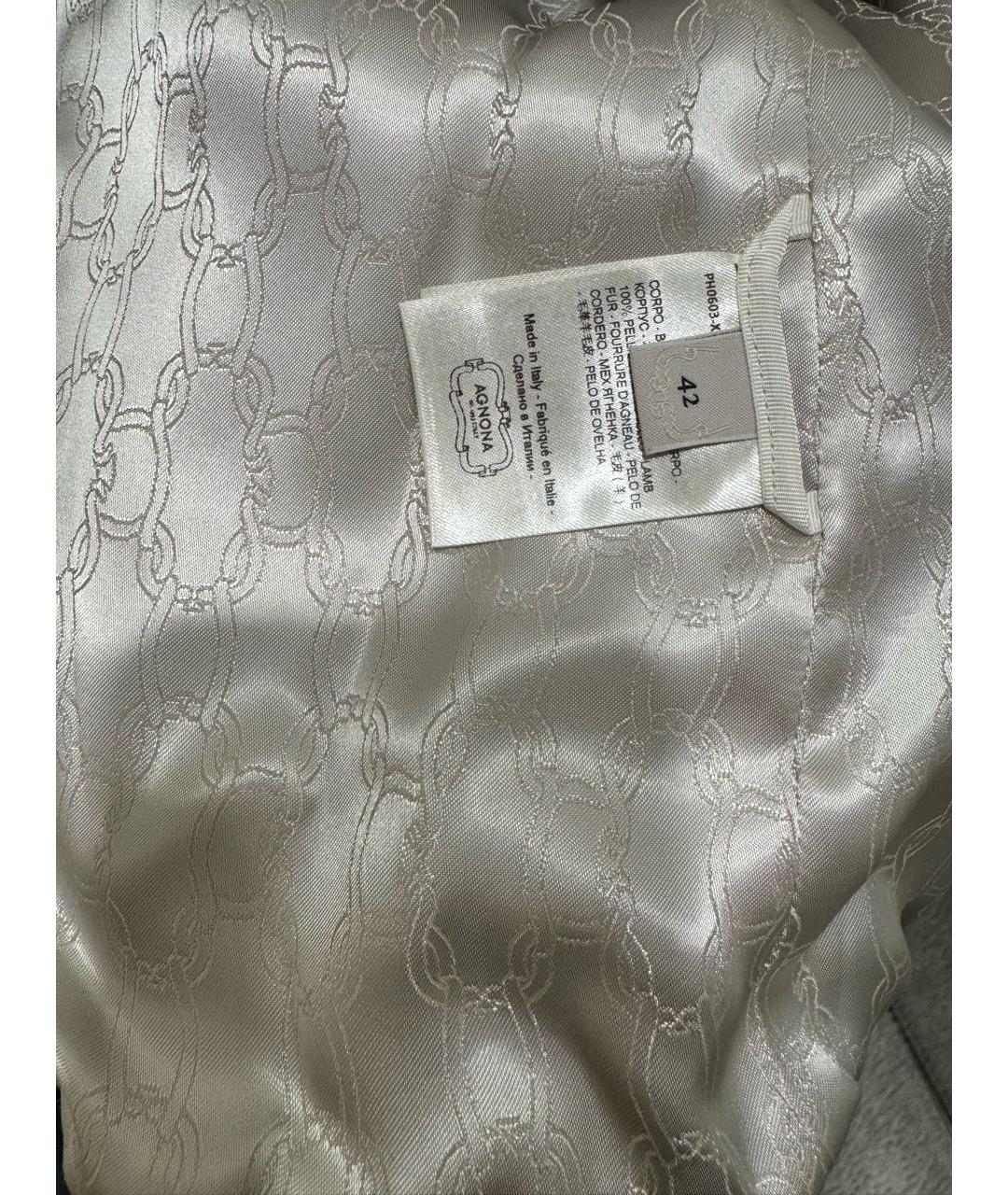 AGNONA Серая меховая дубленка, фото 6