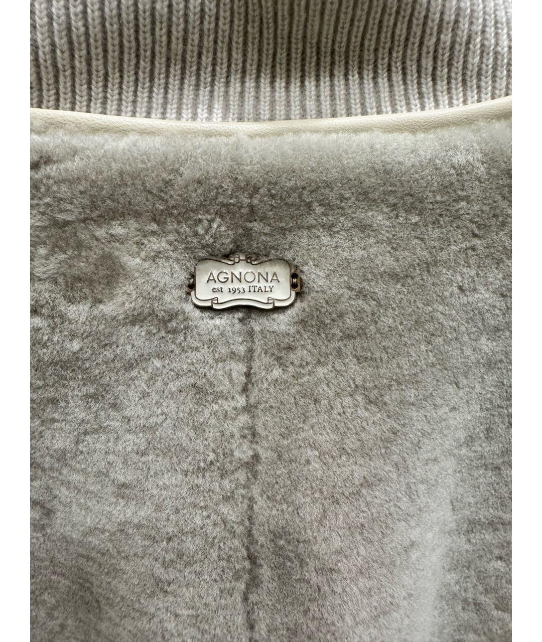 AGNONA Серая меховая дубленка, фото 5