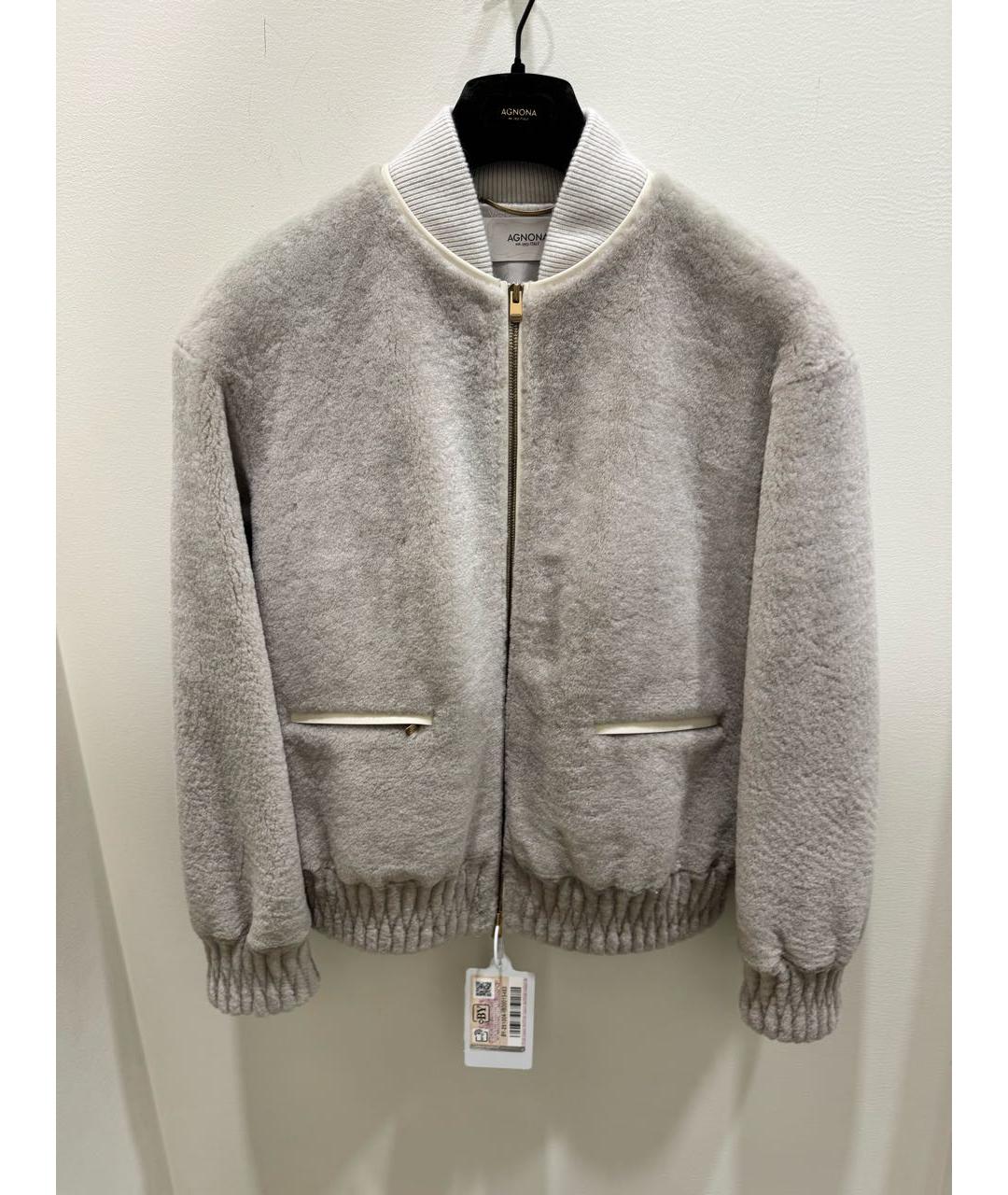 AGNONA Серая меховая дубленка, фото 8