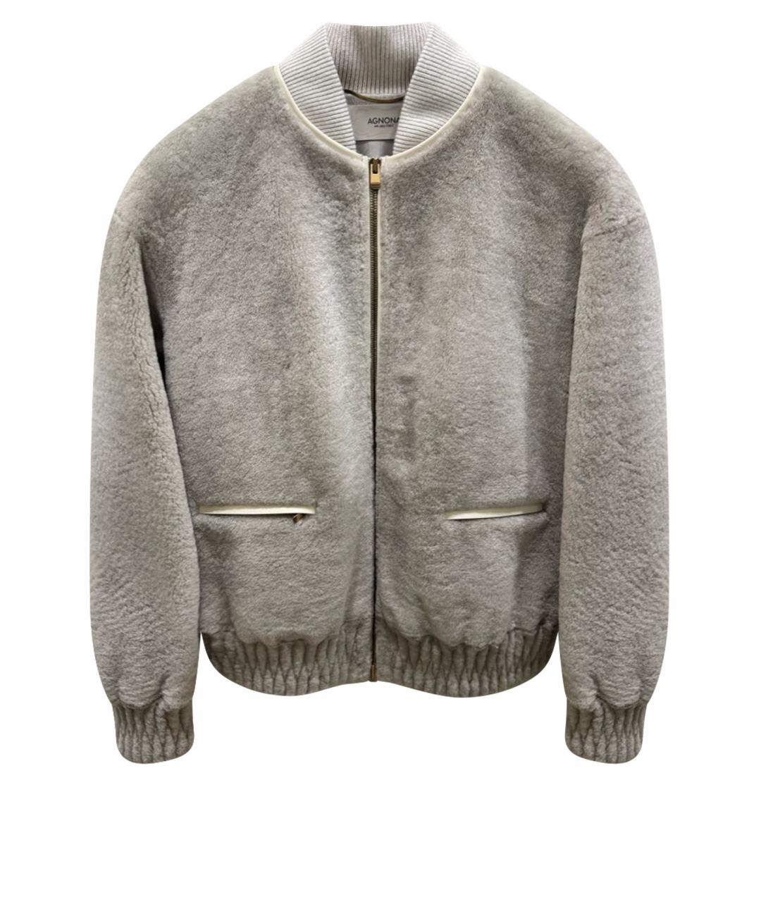 AGNONA Серая меховая дубленка, фото 1