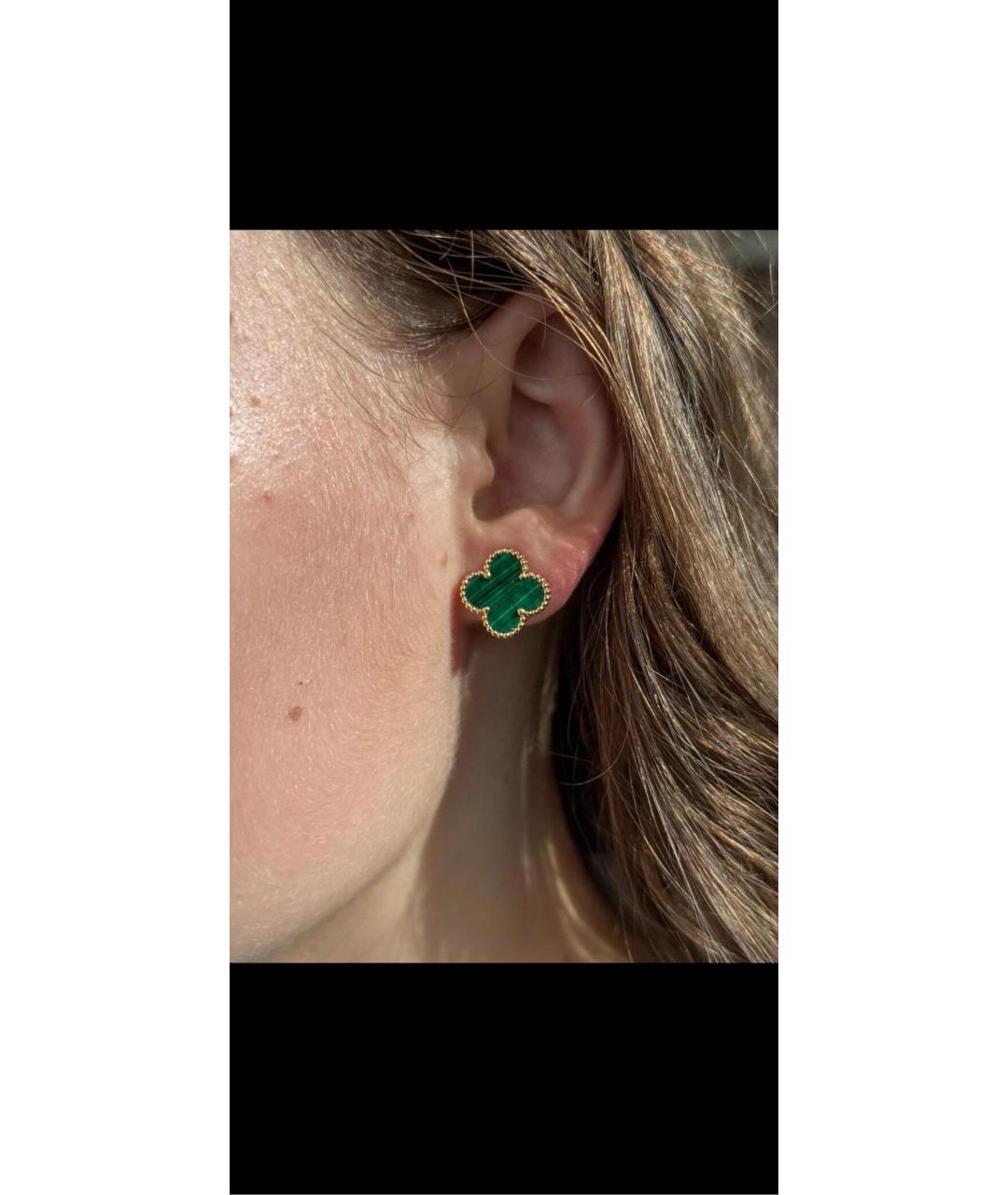 VAN CLEEF & ARPELS Зеленые серьги из желтого золота, фото 5