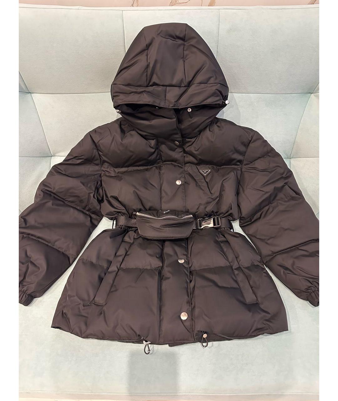 PRADA Черный полиэстеровый пуховик, фото 5