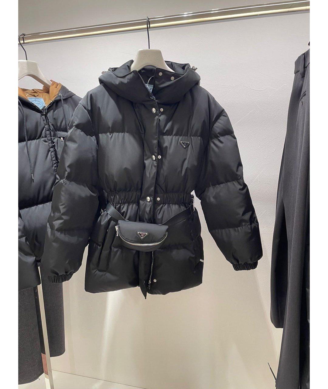 PRADA Черный полиэстеровый пуховик, фото 3