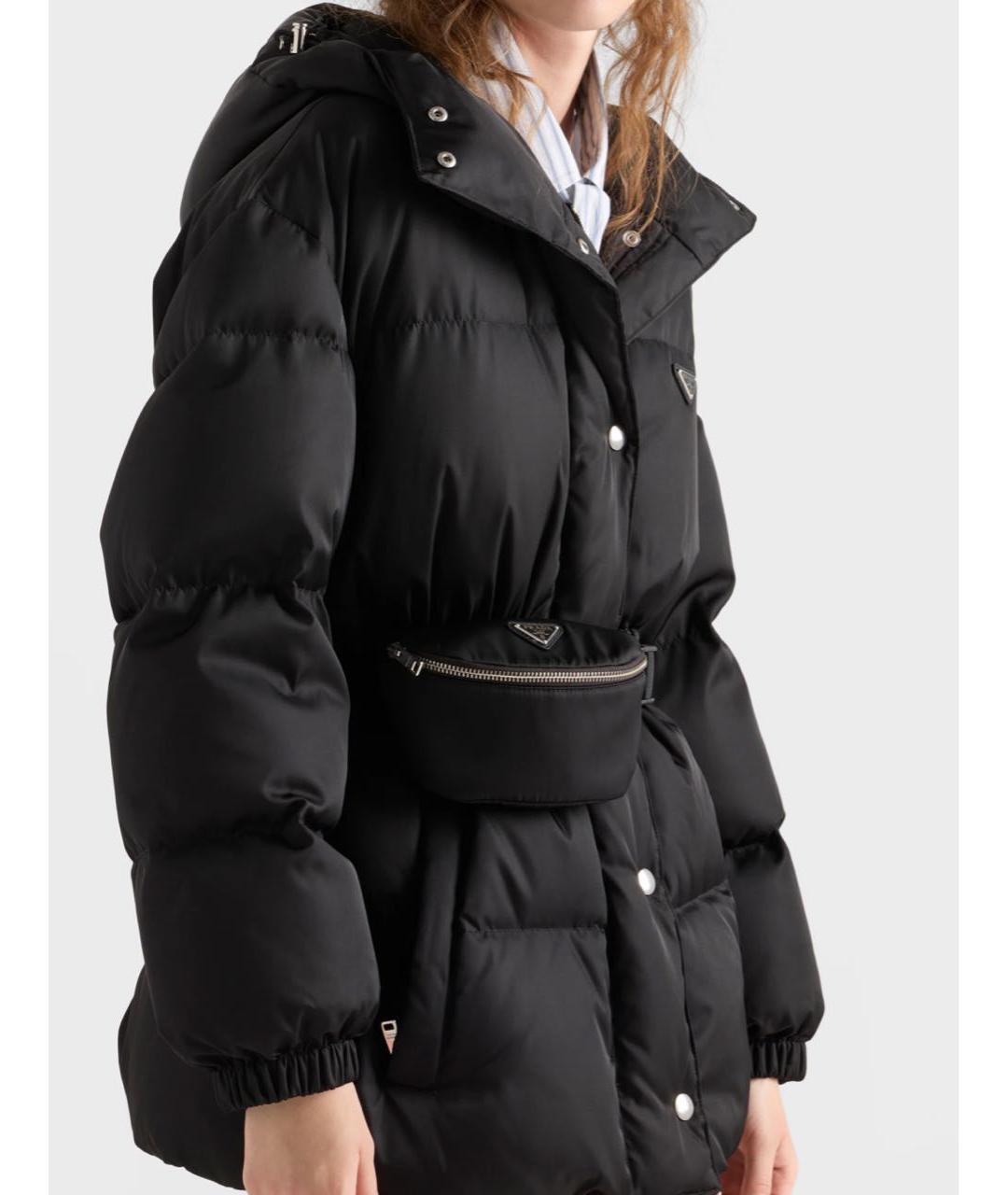 PRADA Черный полиэстеровый пуховик, фото 4