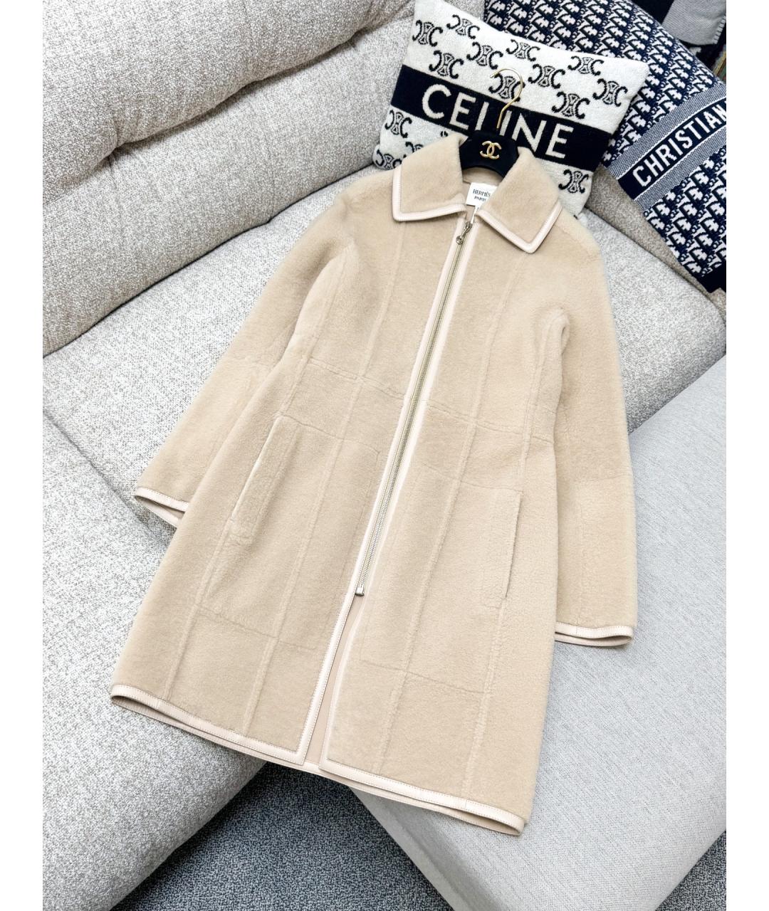 HERMES Бежевое пальто, фото 2