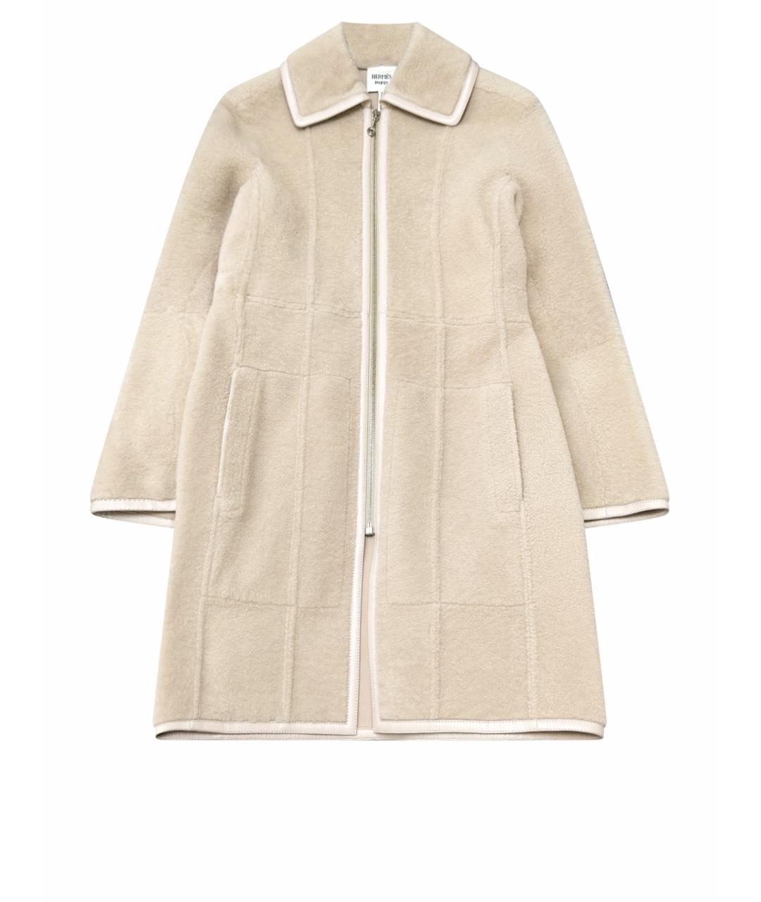 HERMES Бежевое пальто, фото 1