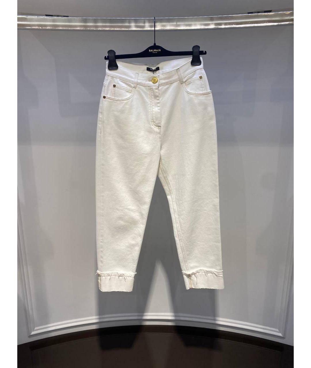 BALMAIN Белые хлопковые джинсы слим, фото 3