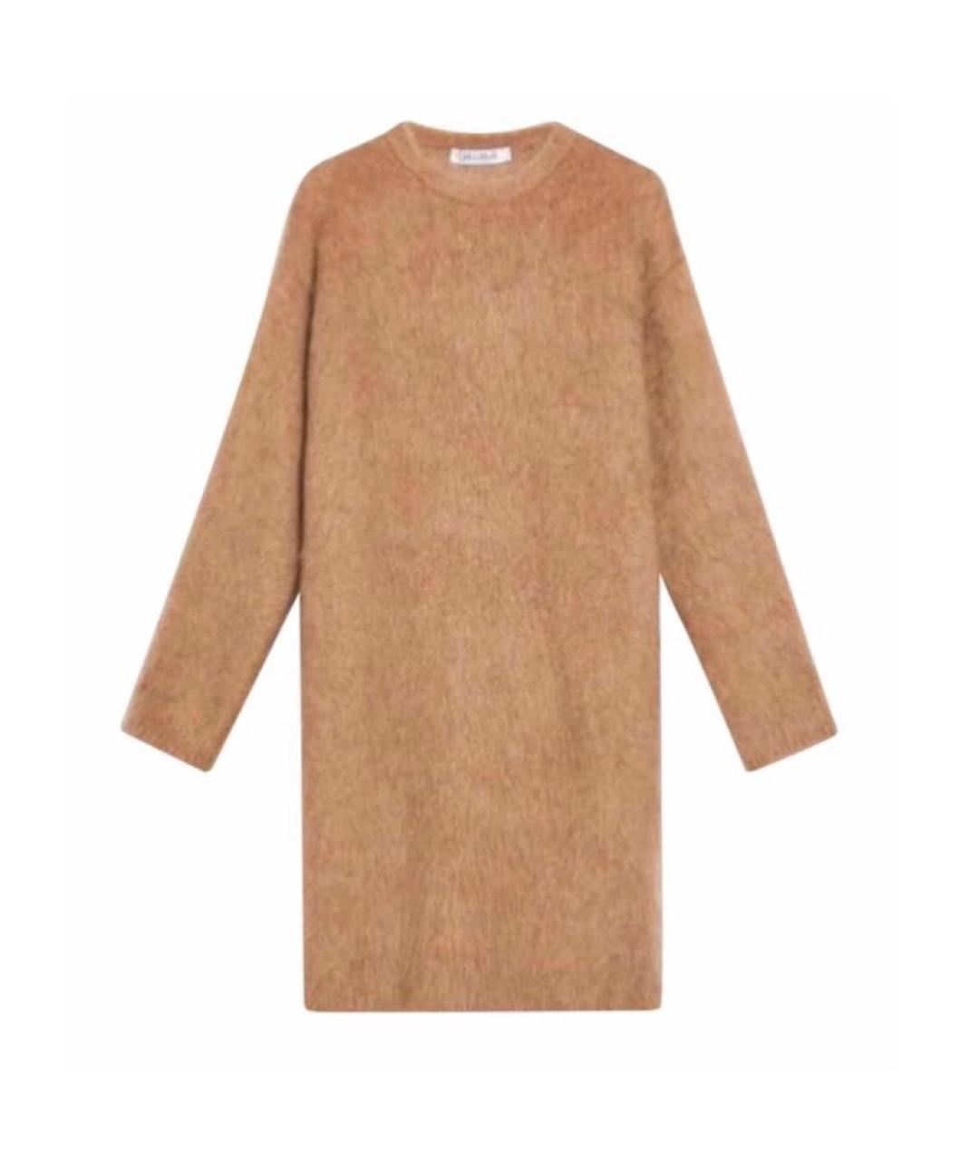 MAX MARA Коричневое шерстяное повседневное платье, фото 1