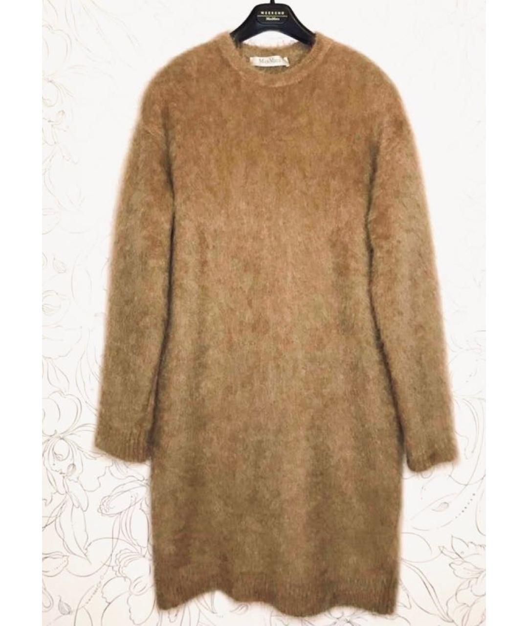 MAX MARA Коричневое шерстяное повседневное платье, фото 6